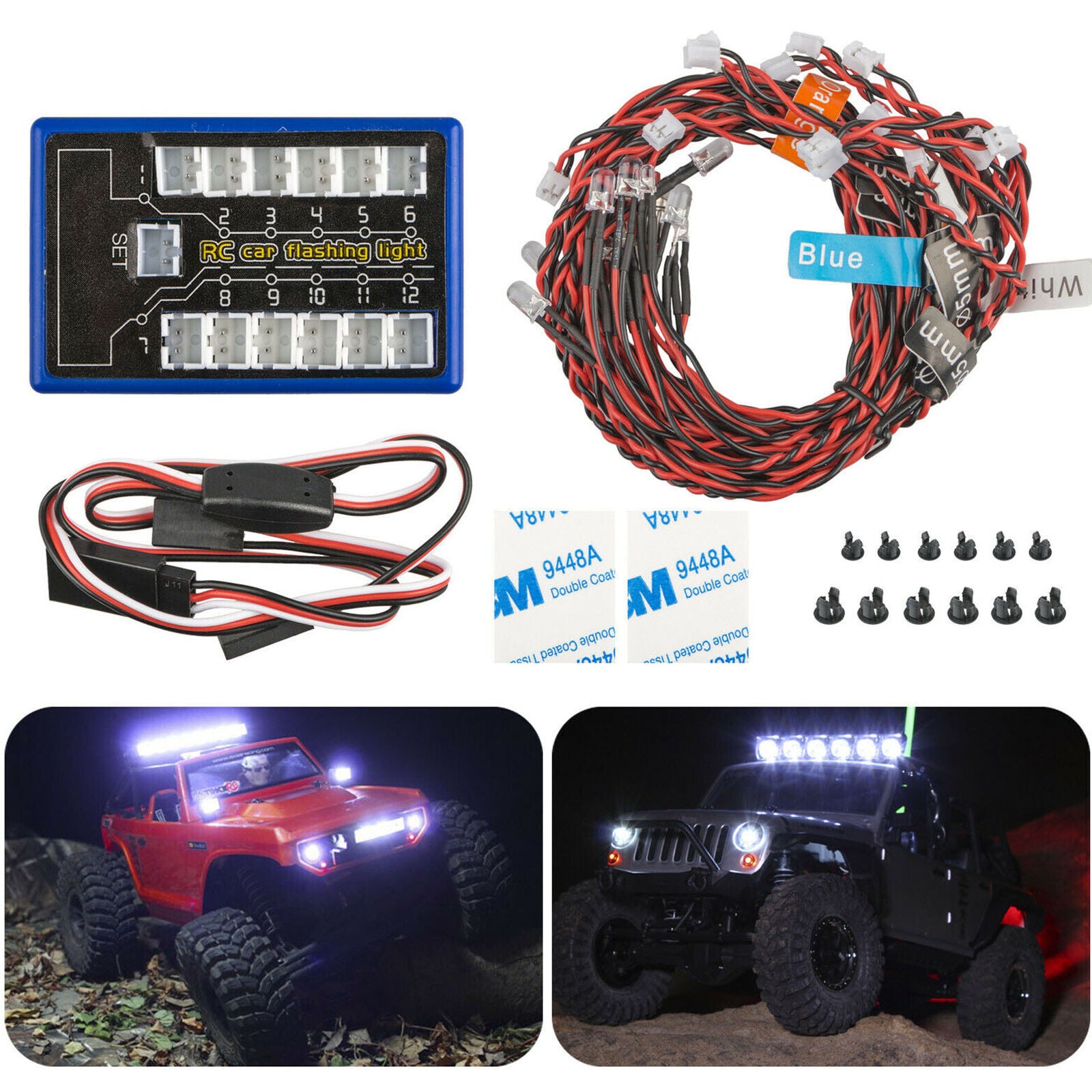 LED Light Kit Brake+Headlight+Signal 2.4ghz PPM FM For HSP RC 1/10 Car Truck