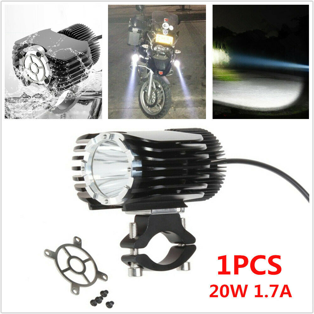 1PC Motorcycle Scooter Bikes ATV 20w LED Auxiliary Light Spotlight Aluminum 1.7A