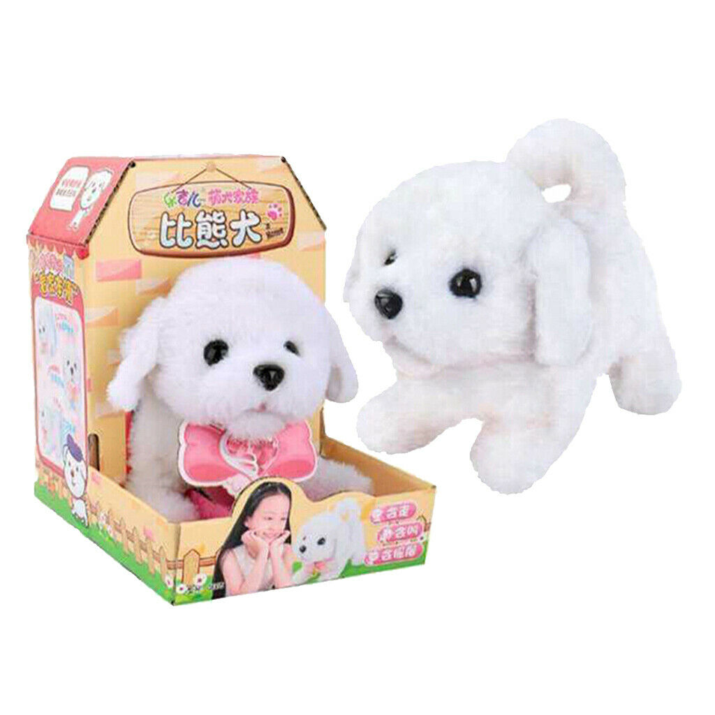Smart Plush Dog Robot Puppy Kids Interactive Toys White Bichon Frise