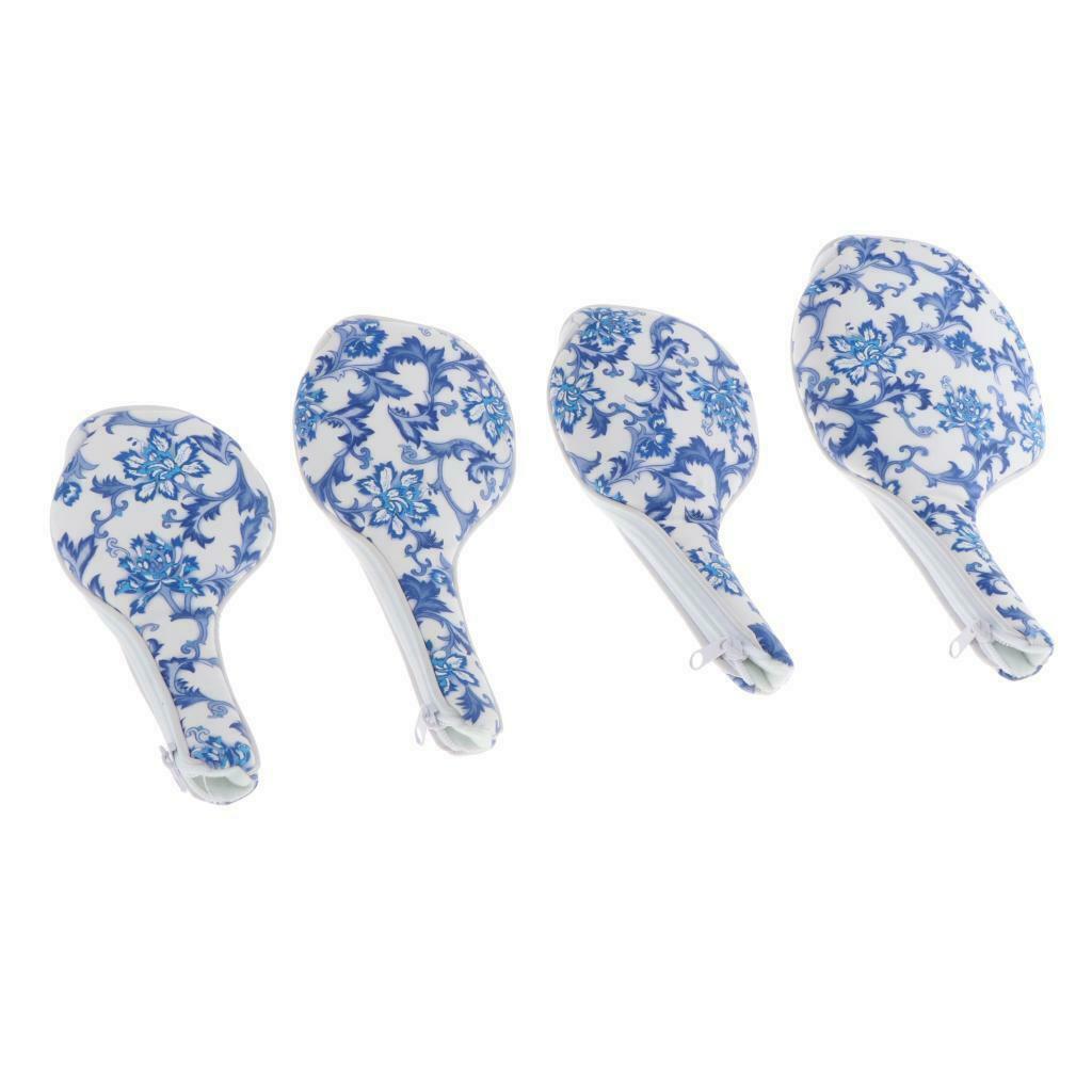 4Pcs Waterproof Durable Golf Wood Head Cover PU Driver Headcover Club Retro