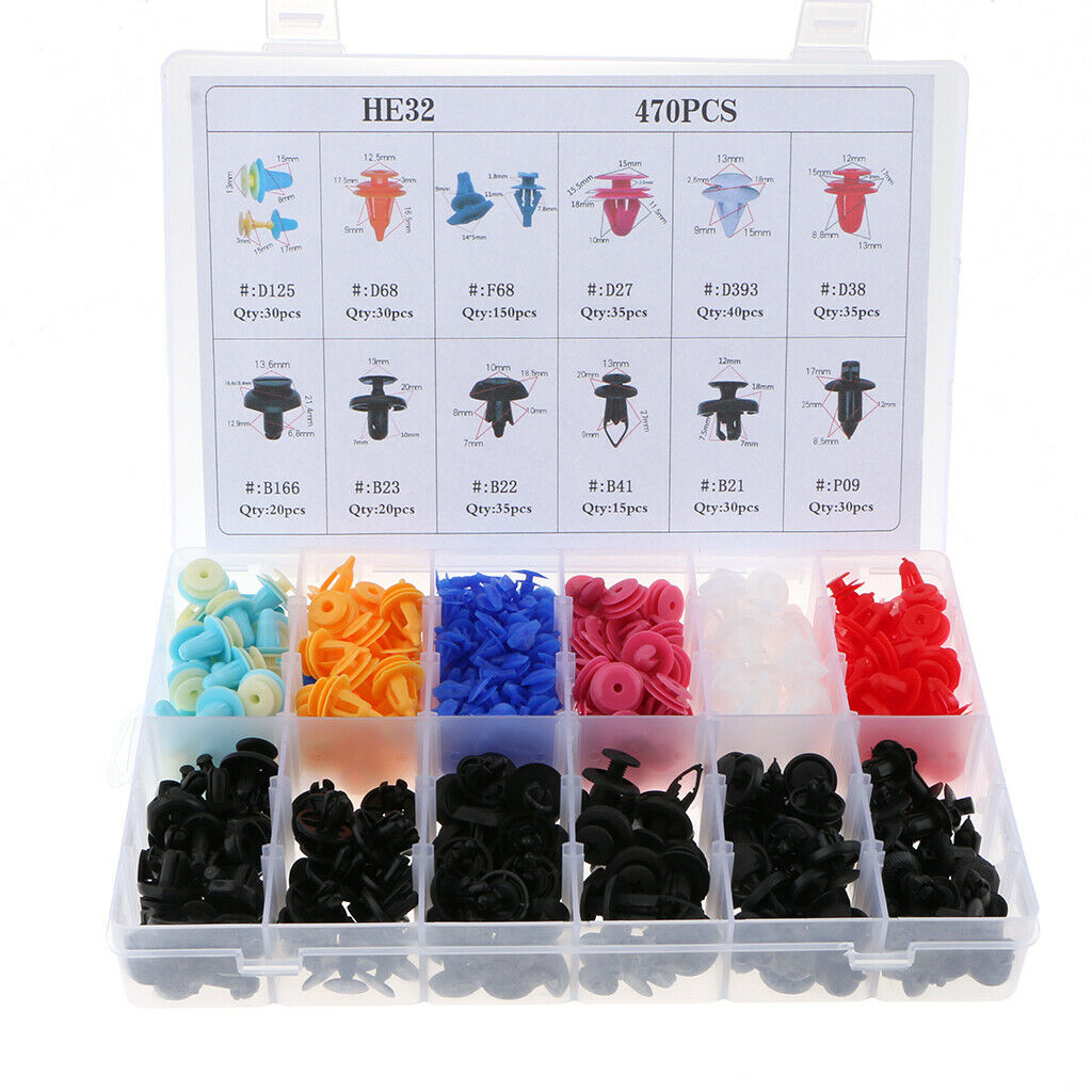 470 Pieces Car Push Pin Rivet Retainer Trim Moulding Clip