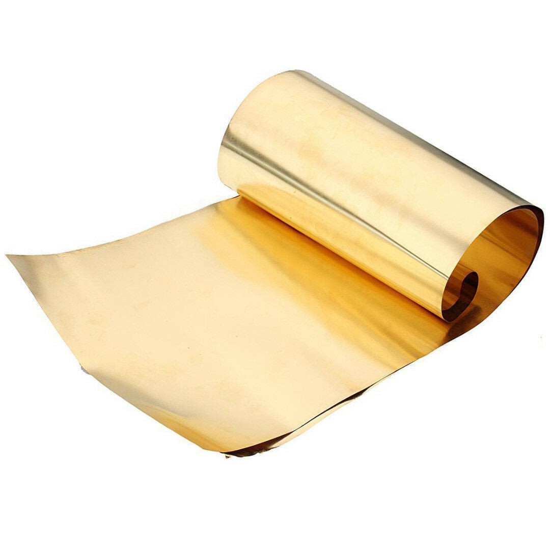 Brass Metal Thin Sheet Belt Roll Foil 0.1 x 200 x 1000mm Handicraft Metalworking