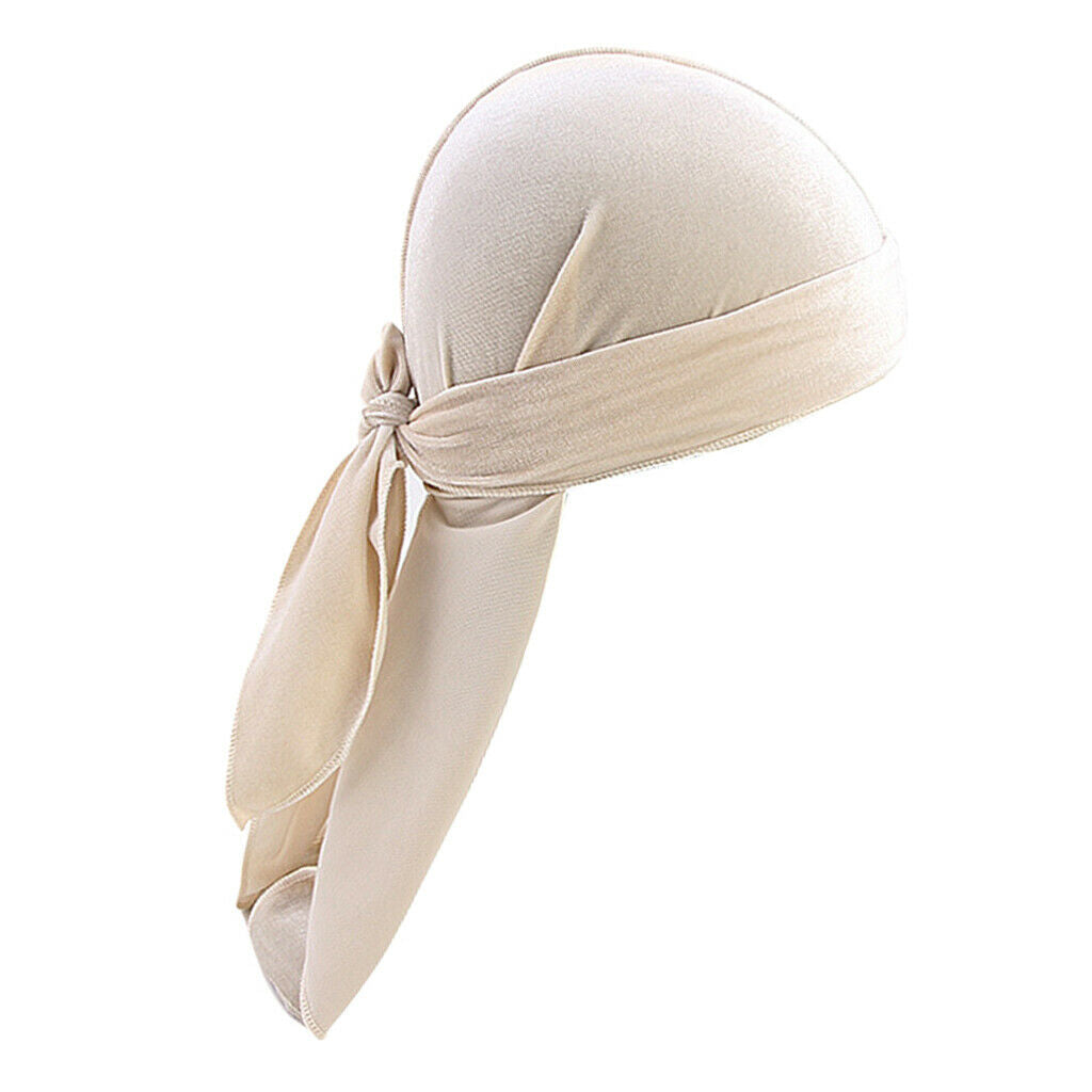 2 Pack Women Mens Fashion Soft Velvet Bandana Hat Long-Tail Muslim Headwear