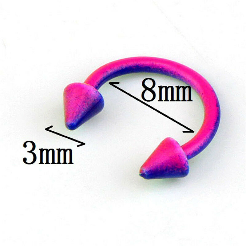 10X Stainless Steel Horseshoe Bar Lip Nose Septum Ear Ring Stud Piercing Wome Rf