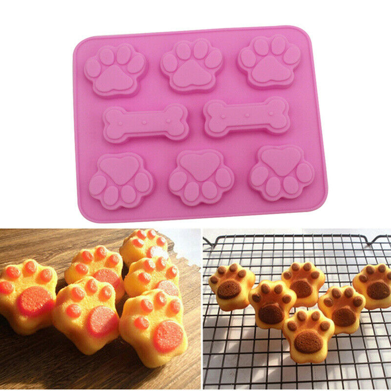 Silicone Baking Mold Dog Bone Dog Footprint Cake Mold Food Grade Baking M.l8