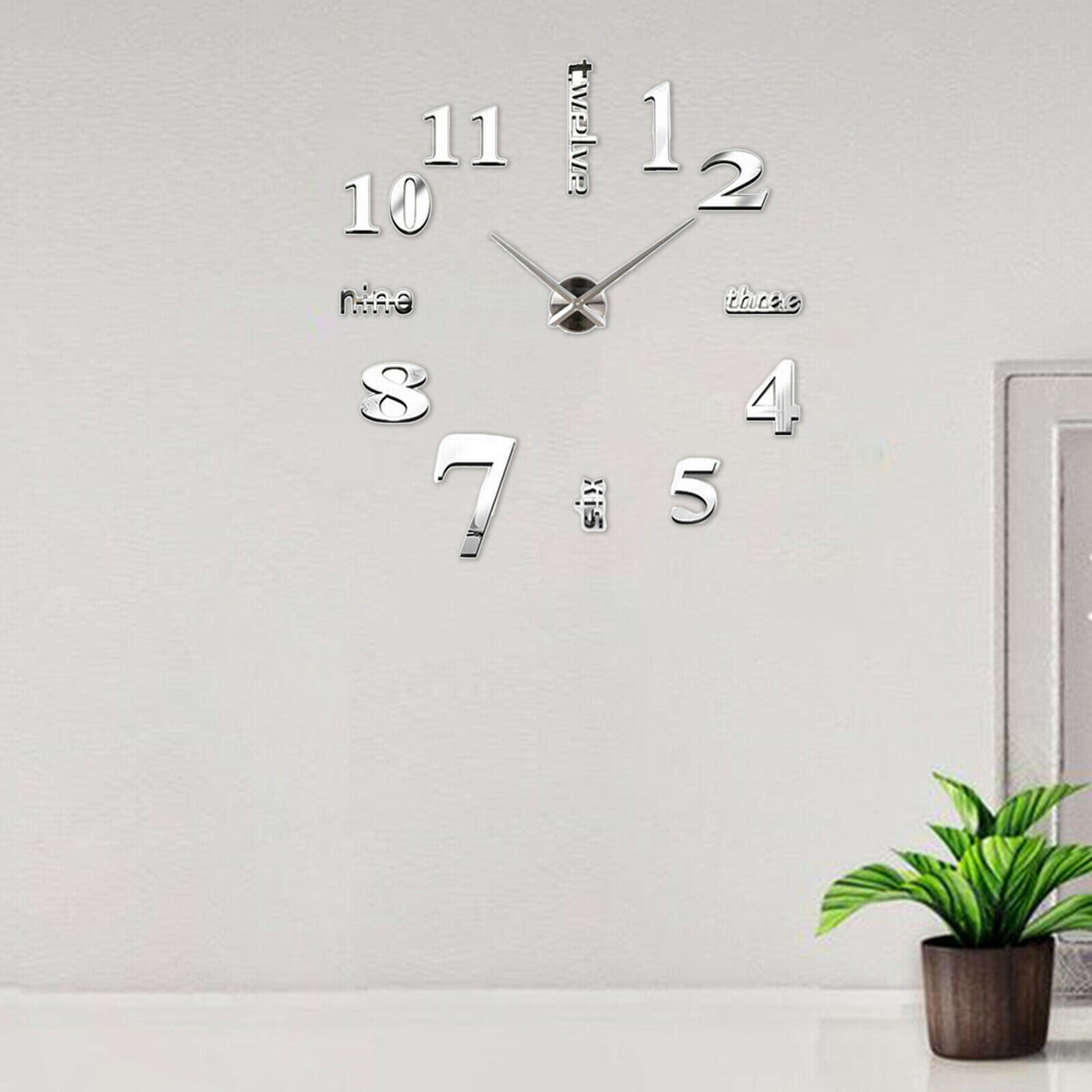 Mirror Wall Clock DIY Wall Stickers Modern Big Home Living Room Office Decor