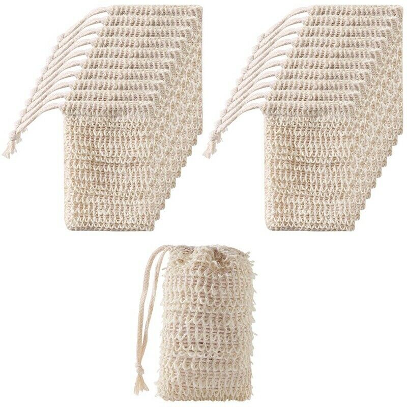 Shower Bath Ramie Soap Bag Natural Ramie Soap Bag Exfoliating Soap Saver PouK5F3