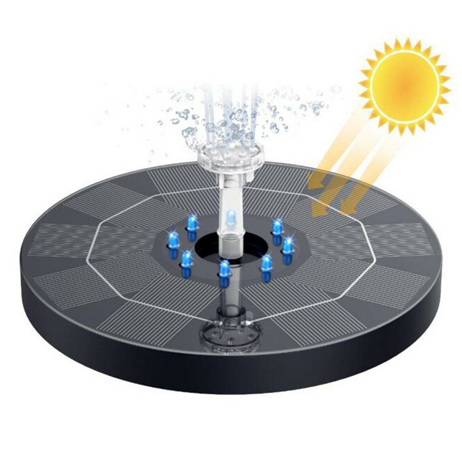 Solar Powered Floating Fountain Water Pump Panel for Garden Yard Aquarium