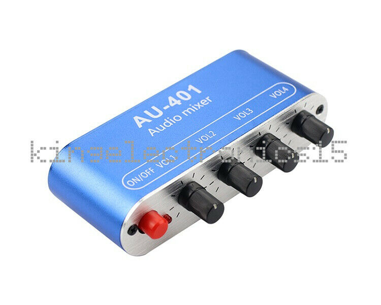 4 Input 1 output Stereo Mixer Individually Controls Board Amplifier Headphones