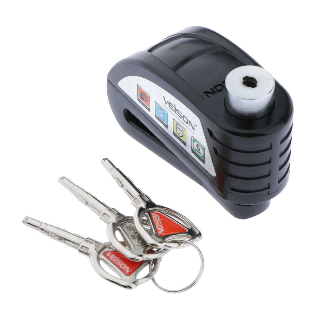6mm Motorcycle Bike Anti-theft Brake Disc Wheel Alarm Security Lock Loud