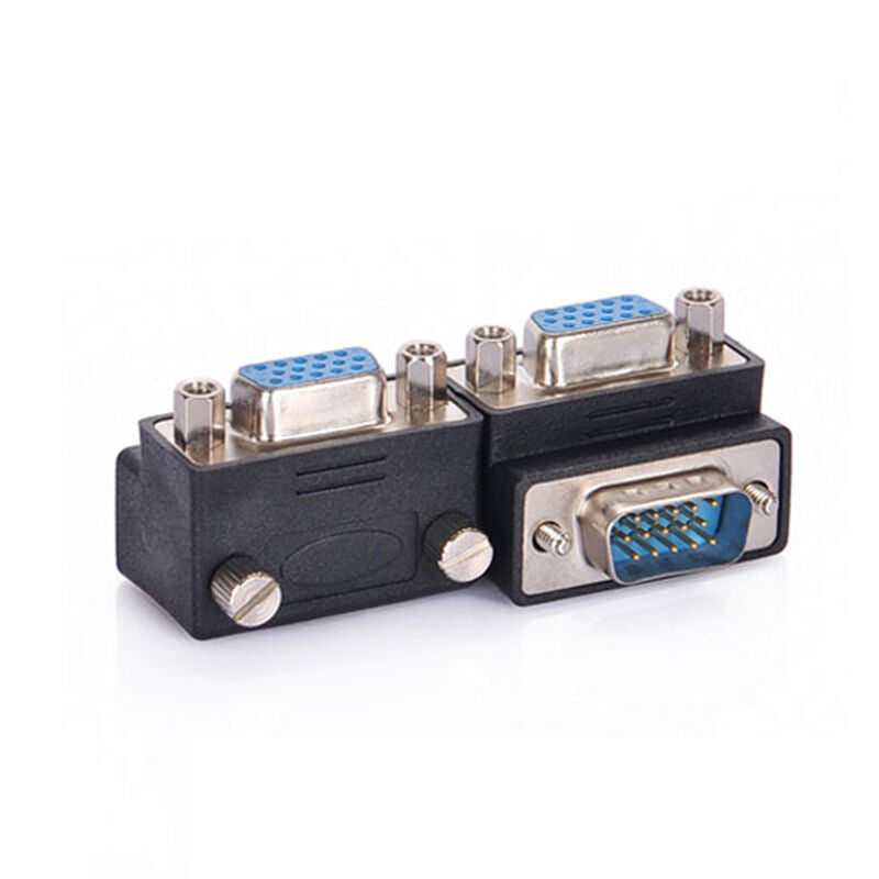 90 Degree Right Angle 15 Pin VGA SVGA Male to Female Converter Angle Adapter