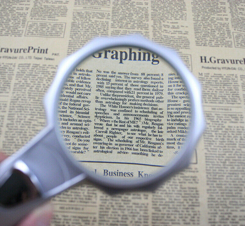 75mm 4X Hand-held 6 LED Umbrella-type Jewelry Loupe Reading Magnifying Glass