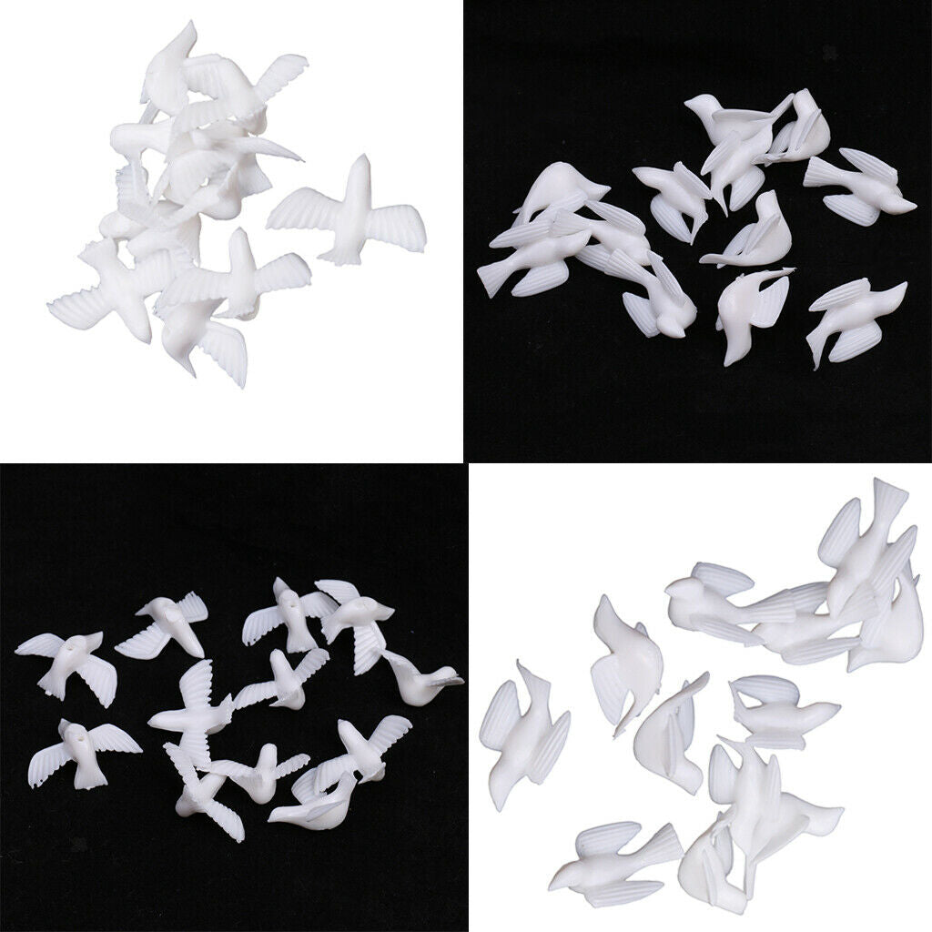 24pcs Artificial Pigeons in PVC for Christmas, Halloween Decoration - Small