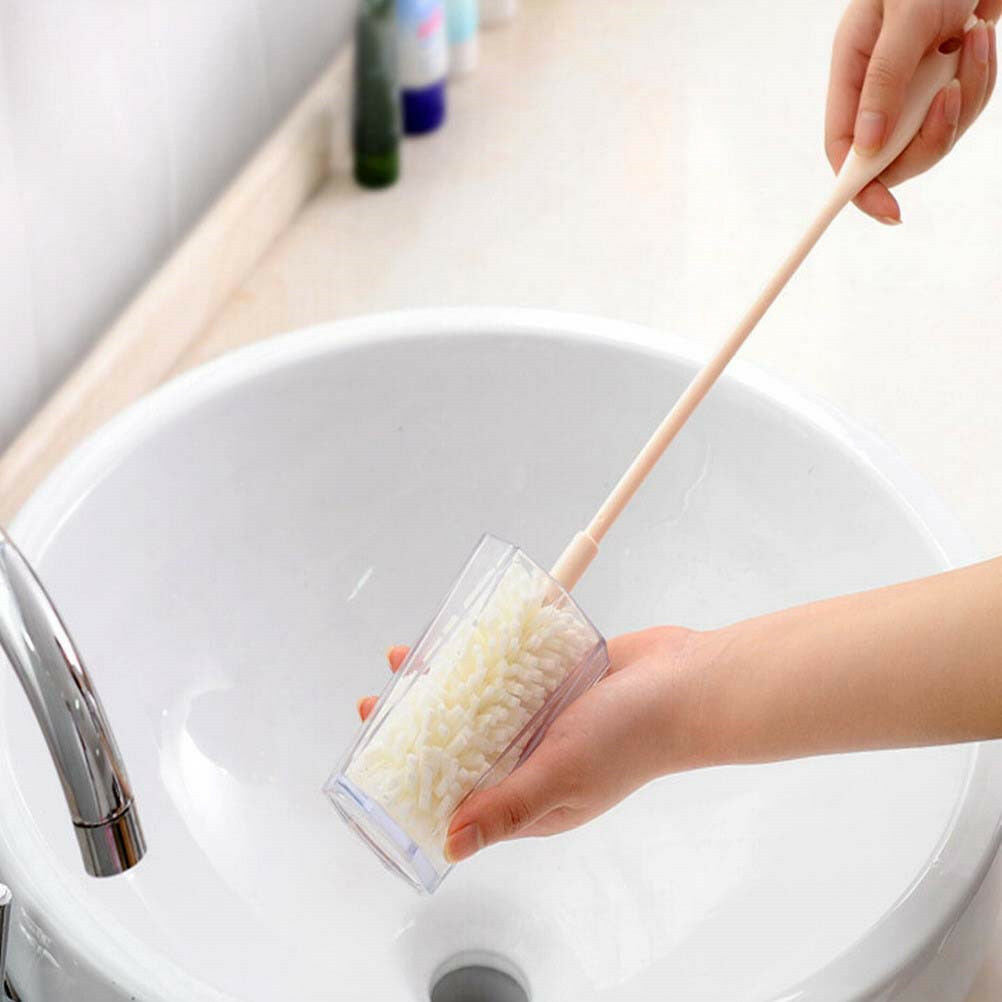 Long handle Sponge Wash Cup Brush Baby Milk Bottle Brush Glass Cup Cleane.l8