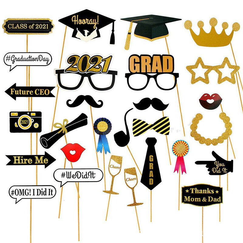 Graduation Photo Booth Props Graduation 2021 Party Decorations Congrats GradBDA