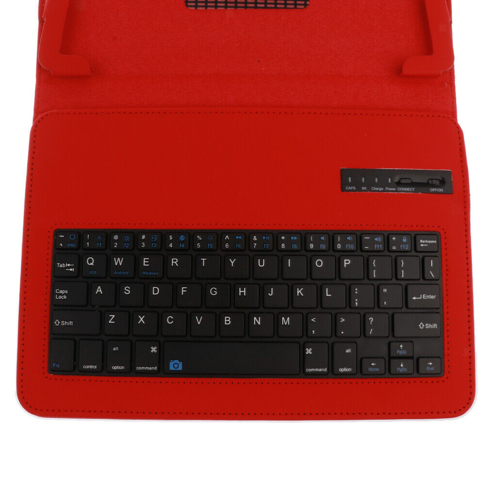 Universal 9-10inch Tablet Bluetooth Keyboard with PU Leather Case Red