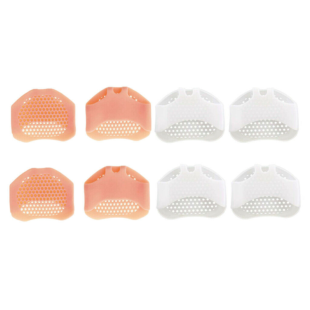 4 Pairs Set Unisex Ball of Foot Pads Metatarsal Pads Support Foot Cushion