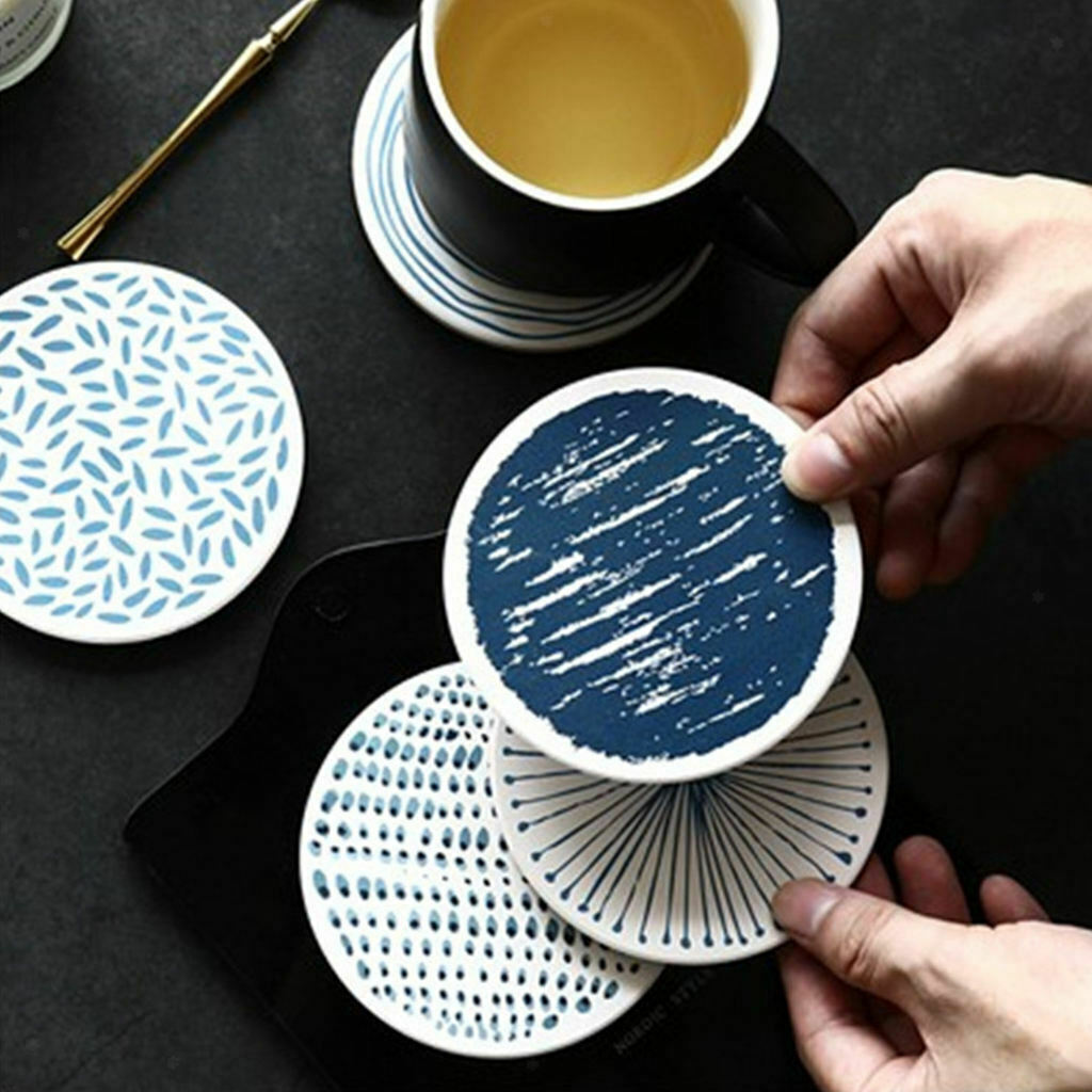 6x Kitchen Coasters Water Absorption for Dining Table Kitchen Bar Decoration