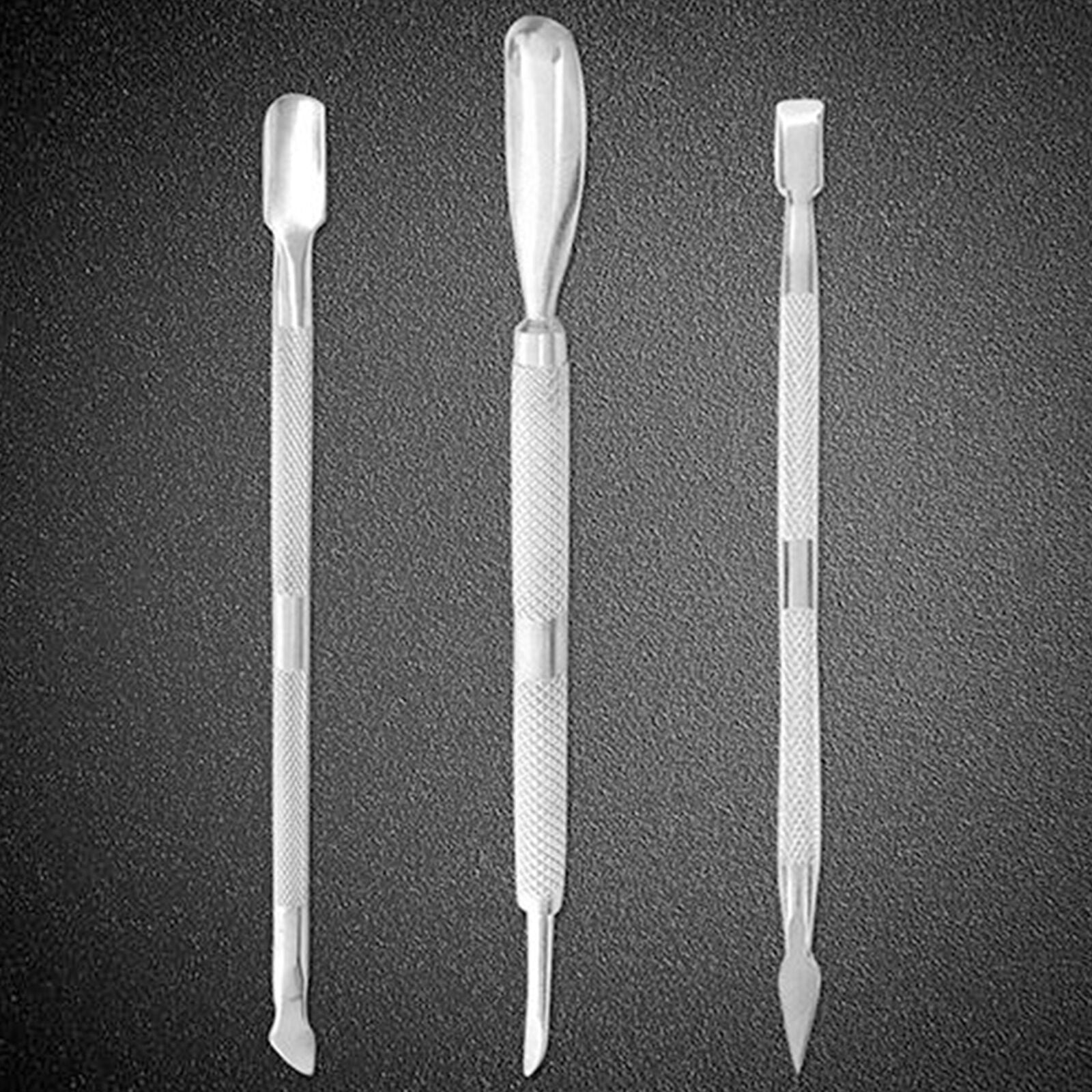 3Pcs Cuticle Tools Spoon Pusher Remover Manicure Pedicure Set