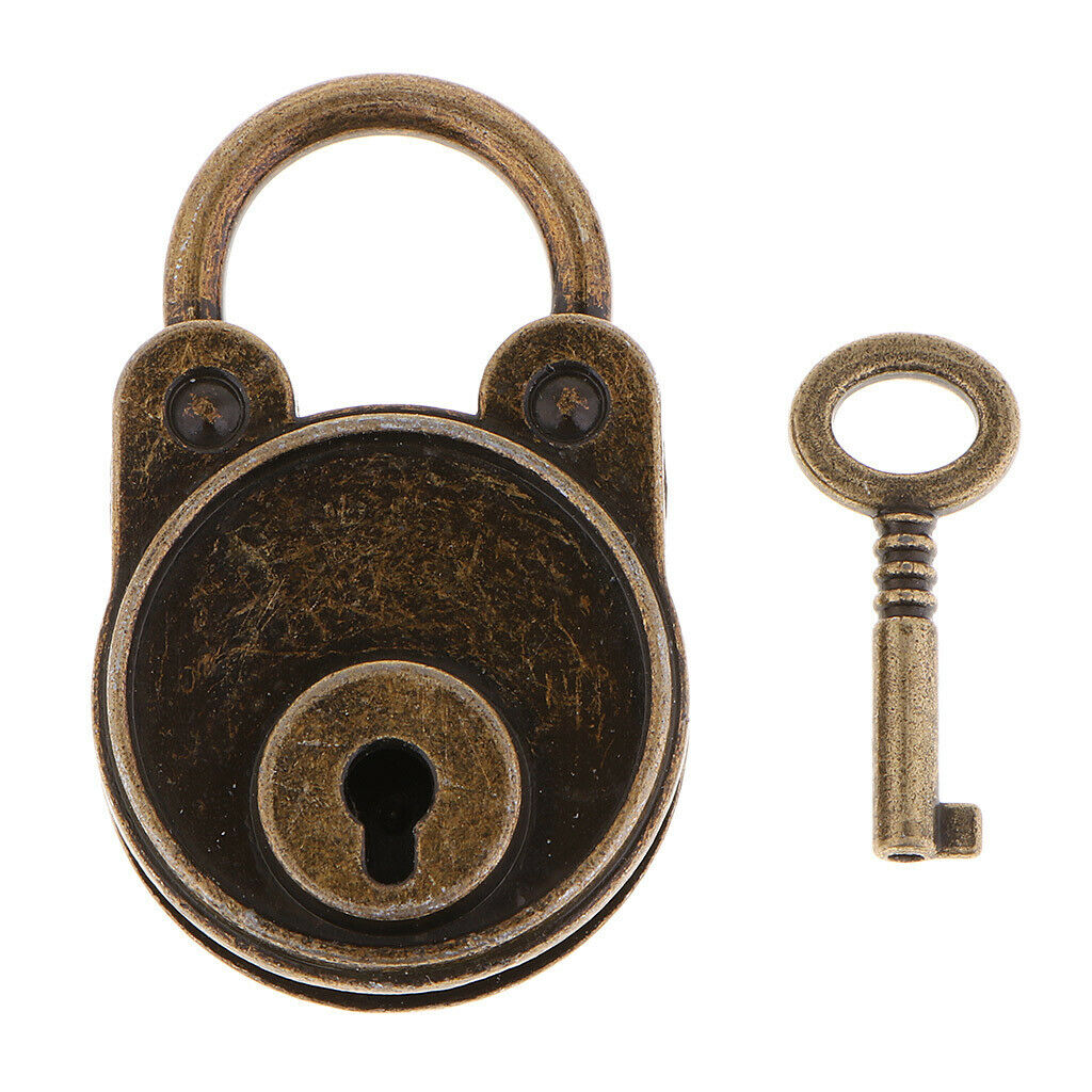 Bronze Padlocks Key Lock Hasps for Treasure Chest Suitcase Door Jewelry Box