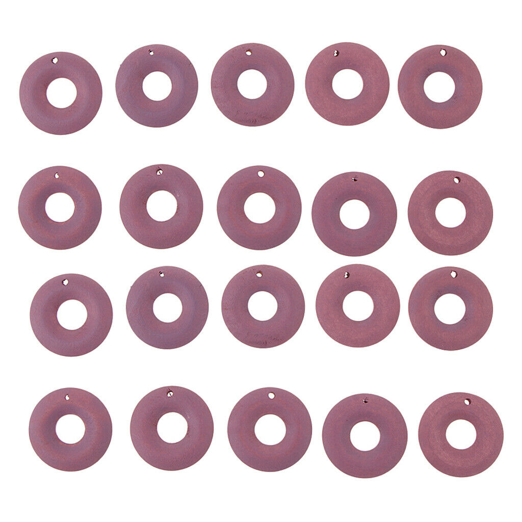 20 Pieces Color Wood Loop Beads DIY Earring Dangle Findings Pink