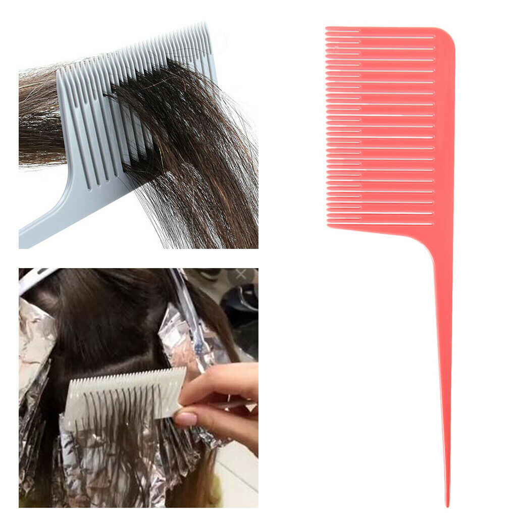 Plastic Section Weave Highlighting Foiling Comb + 4pcs Hair Clips for Salon