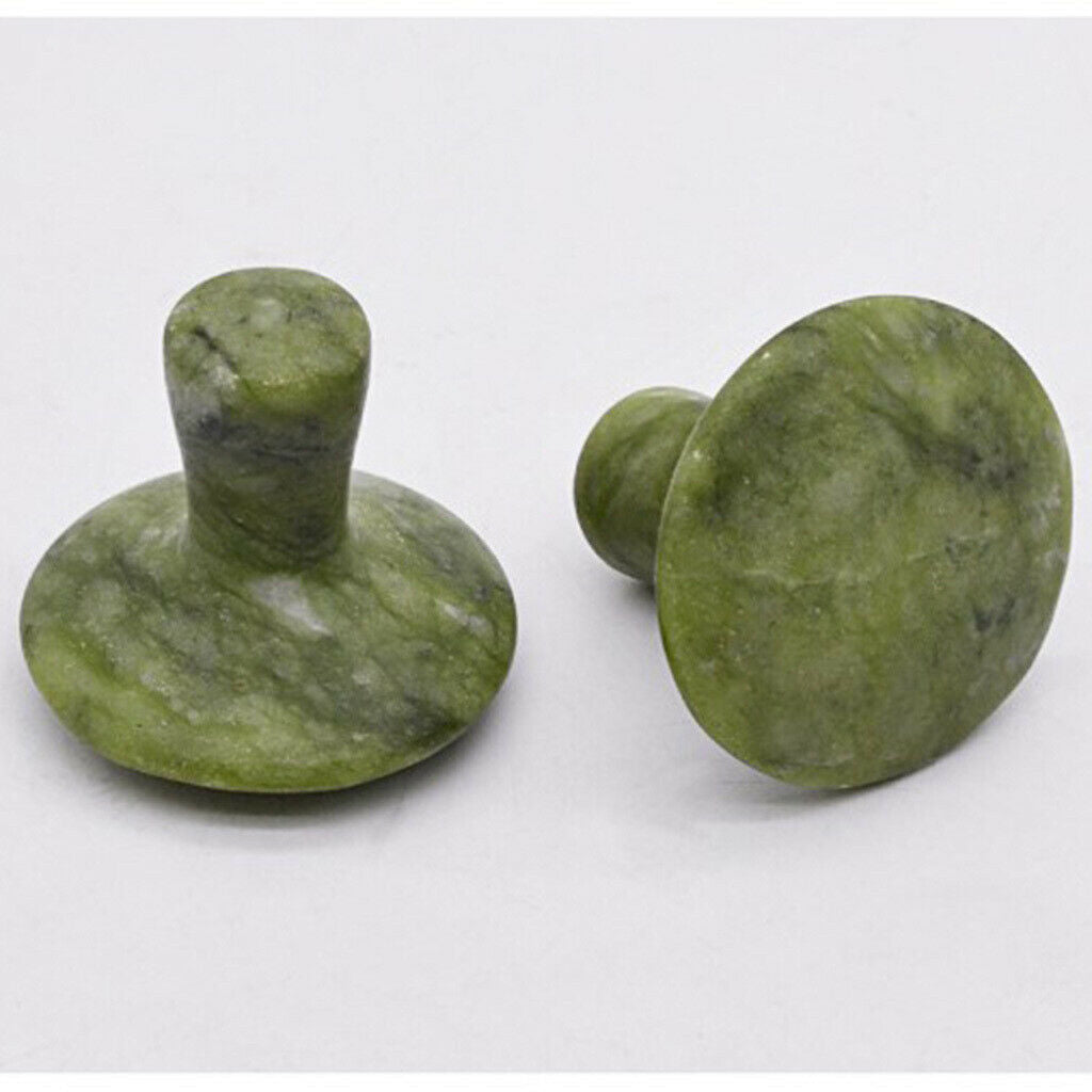 2x Mushroom Natural Jade Massage Stone Gua Sha Tool Set for Body Face Neck Foot