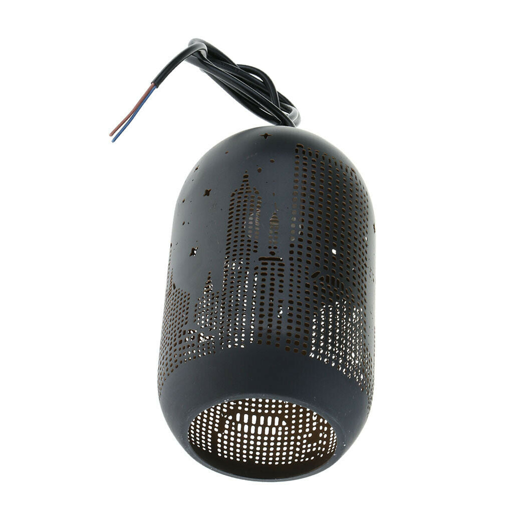 Industrial Style Replacement Lamp Shade,22.5x14cm, Black, Wax Gourd Design