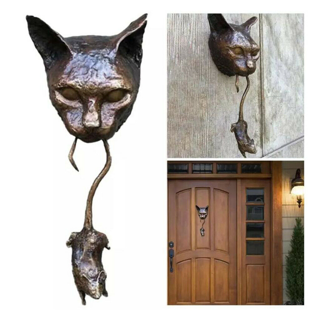 Cat Wall Hanging Statue Entry Door Home Sculpture Outdoor Front Door Decorative