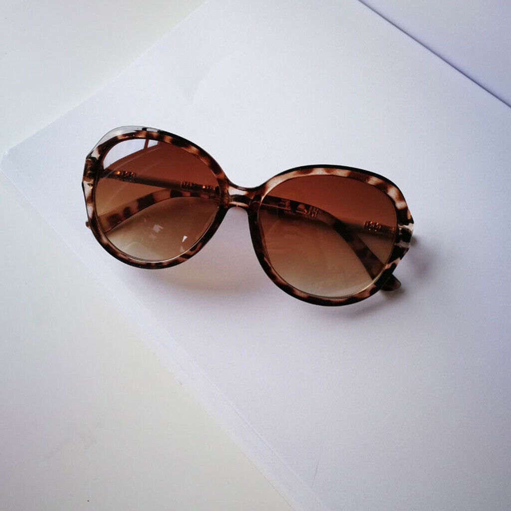 Fashion High-grade Carved Women Sunglasses Big Frame Eyewear Leopard Print