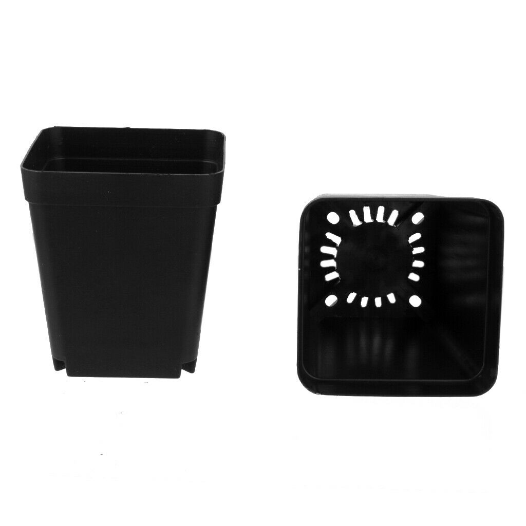50pcs Plastic Flower Pots Nursery Plant Containers W/ 20 Drainage Holes