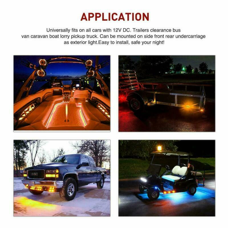 50X 3/4" Round Amber LED Clearance Bullet Marker Lights Truck Trailer yellow