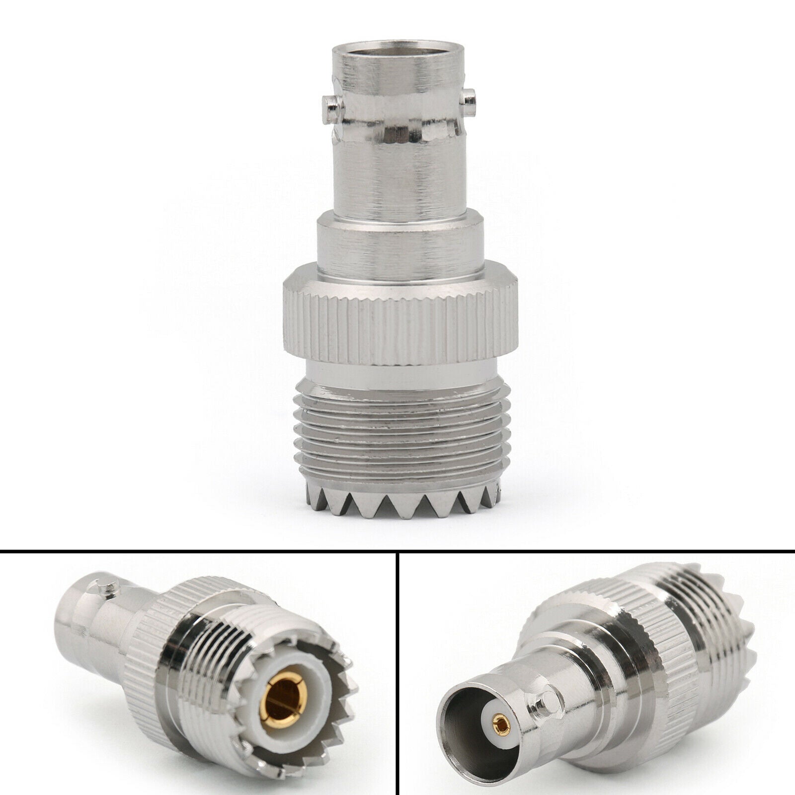10Pcs UHF Female PL259 Jack to BNC Female Jack Straight RF Connector Adapter CA