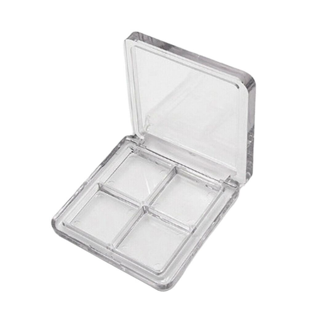 4 Slots Plastic Portable Makeup DIY Eyeshadow Palette Case Powder Tray Box