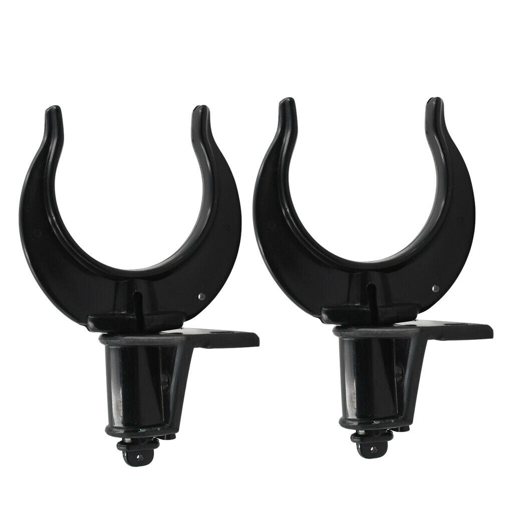 Black Boat Rowlocks with Side Plate Holders for Upto 60mm Oar Shafts