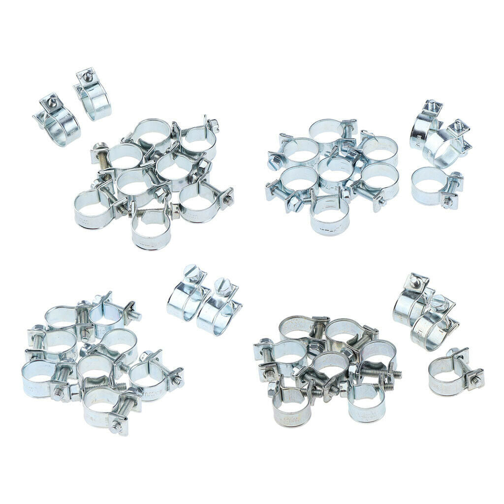 40Pcs/Set Stainless Steel Fuel Injection Style Hose Clamps Clip Petrol