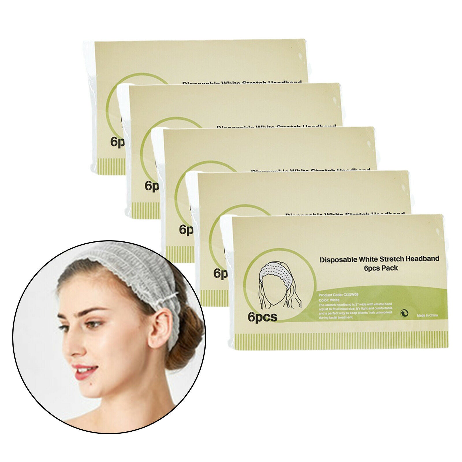 30 Pieces 30 Pcs Disposable Headbands Stretch Soft Skin Care for Women