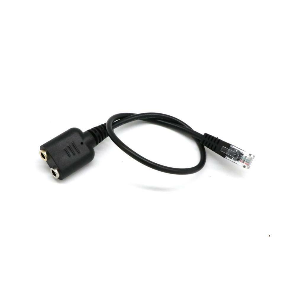 Audio Splitter 2x 3.5mm Female to RJ9 Male Cable Converter for Sound + Mic