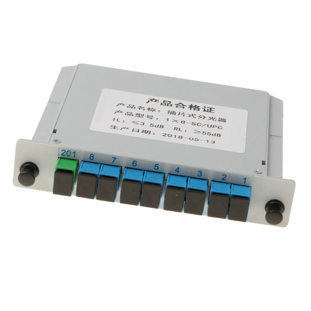 2pc PLC Fiber Optical FTTH Splitter Module SC/UPC Cassette Card Insert Type