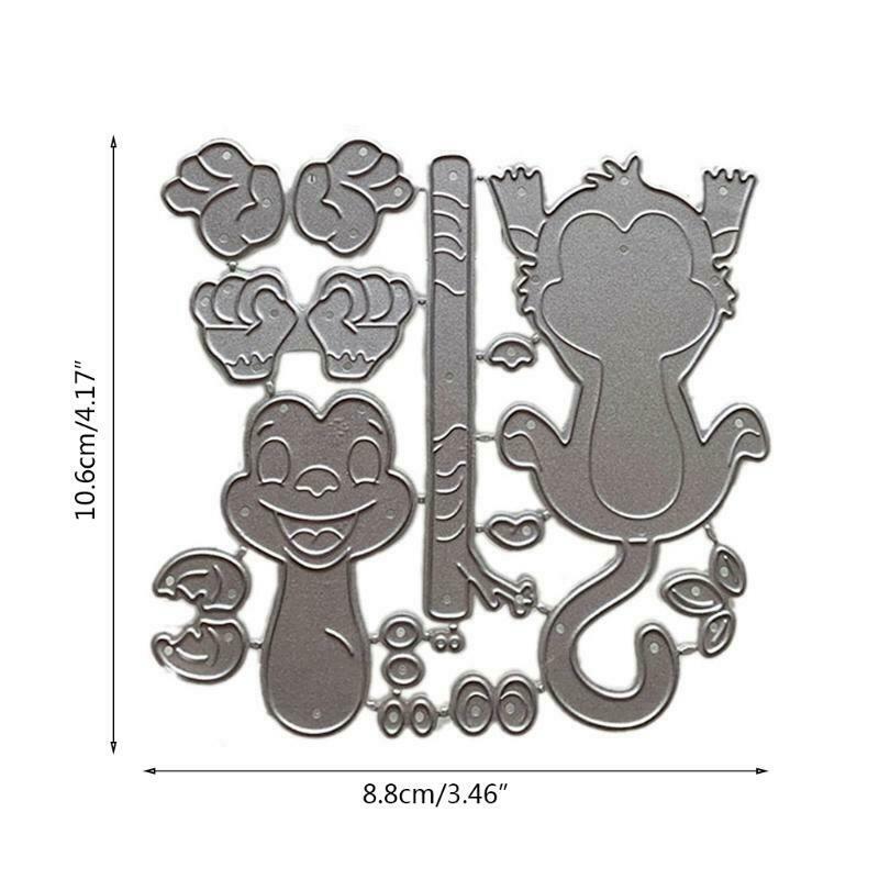 Cute Monkey Shape Cutting Dies Set for Cards Scrapbooking and Stamps