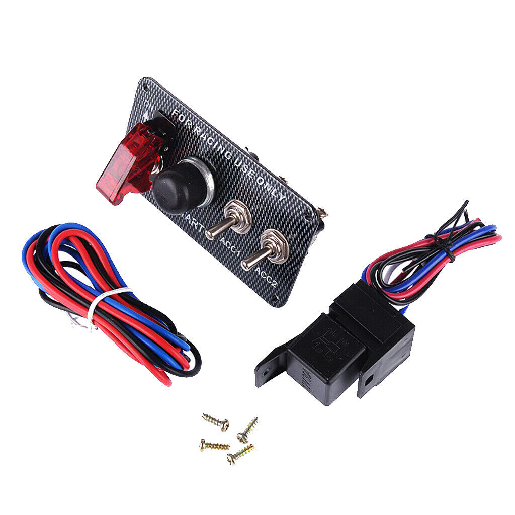 3+1 Racing Car 12V Ignition Switch Panel LED Engine Start Push Button Toggle