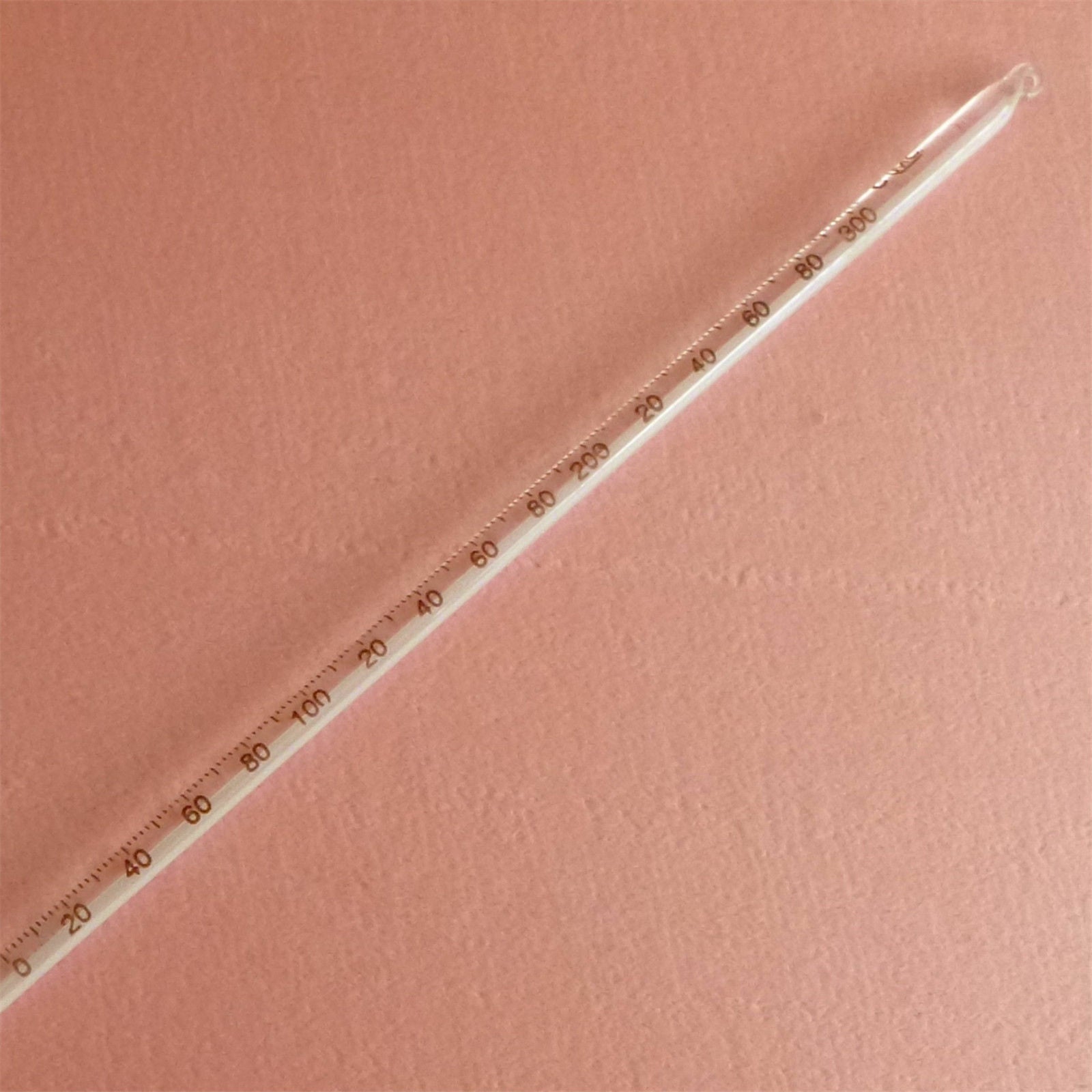 Glass Celsius thermometer,300 degree,Total length 300mm,Chemistry labware