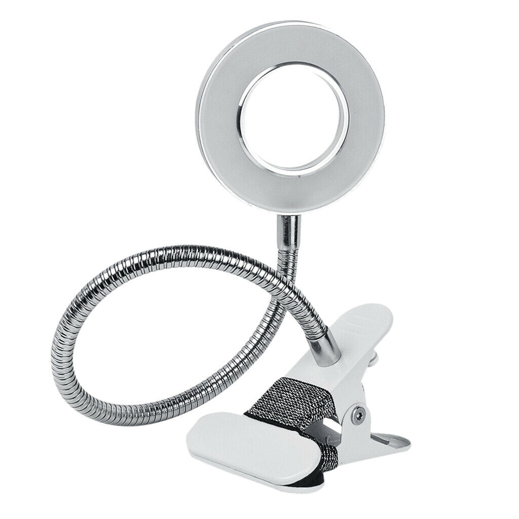 Salon Adjustable USB White LED Light Hollow Flexible Lamp With Clamp Holder For