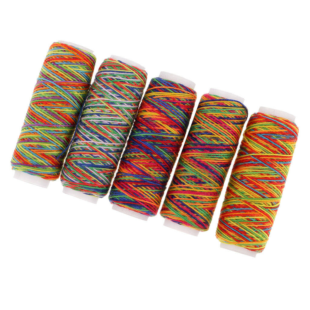 5 x Rainbow Color Hand Quilting Embroidery Thread for DIY Sewing Accessories