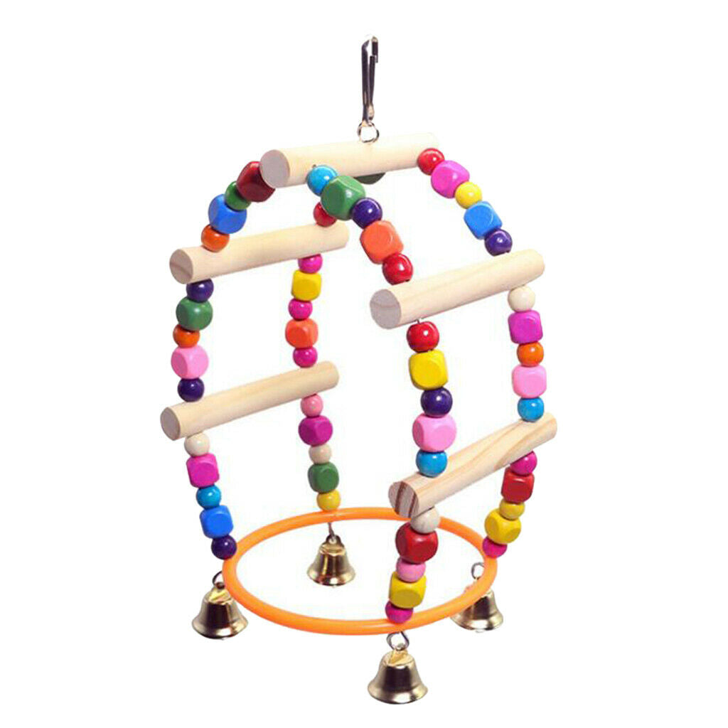 1pcs Chewing Bird Toys With Bells Cage