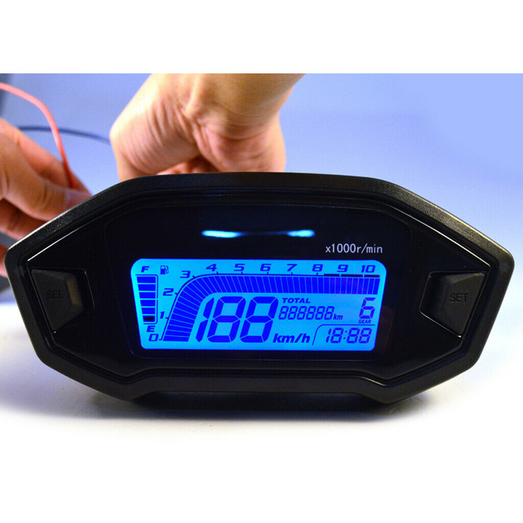 150mm LCD Digital Odometer Speedometer Tachometer for Motorcycle Scooter Tool