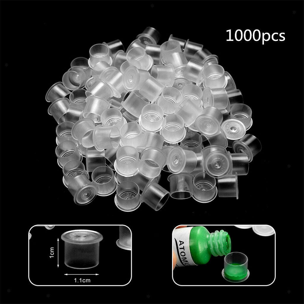 1000x  Caps Made of Plastic Ink Cups in S Size Transparent