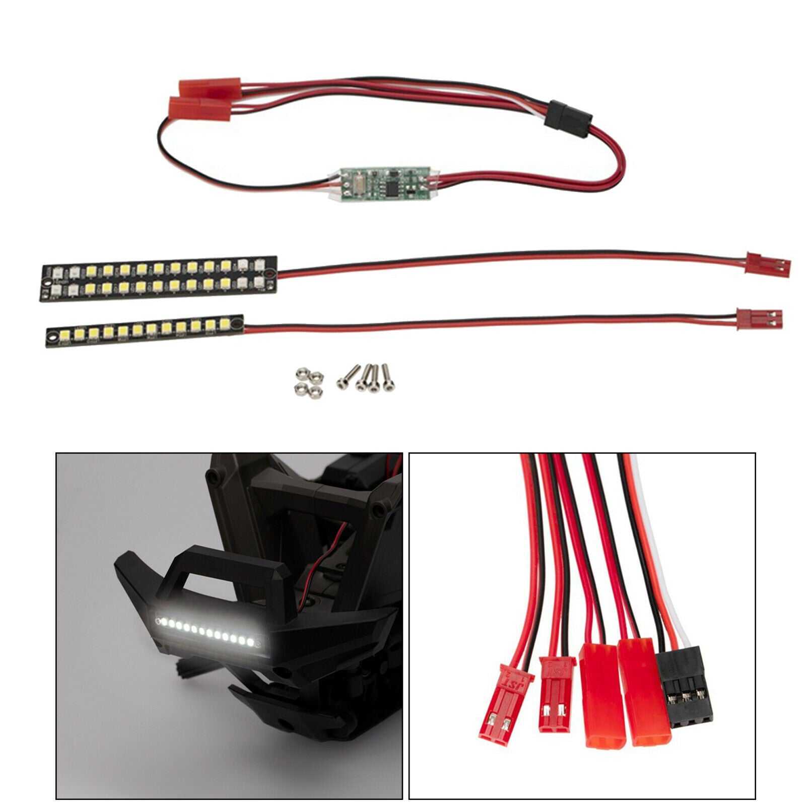 Front Rear Bright LED Light Strips for 1/10 RC Crawler Car Accessories