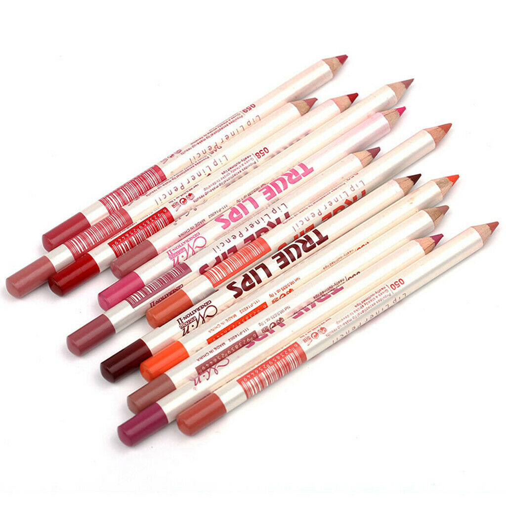 12 Colors Professional Lipliner Waterproof Eye Liner Pencil Makeup Set Tool