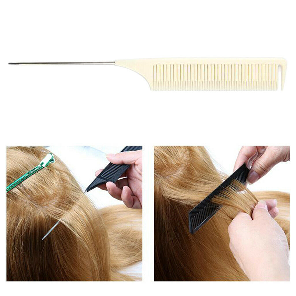 3Pcs ABS Weave Highlighting Foiling Hair Comb Salon Dyeing Combs Brush